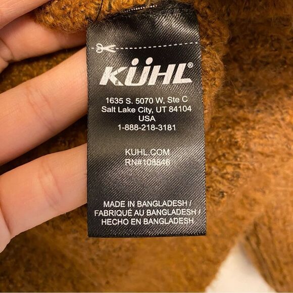 Kühl Sienna Sweater Copper orange waffle knit Turtleneck Cowl Oversized cozy XS - Picture 7 of 11